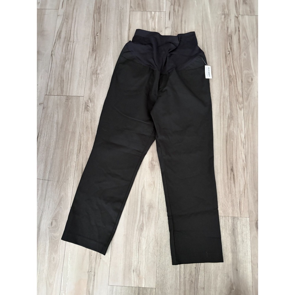 Old Navy Maternity Pants Womens 12 Black Comfort Full Panel Pixie Straight Ankle